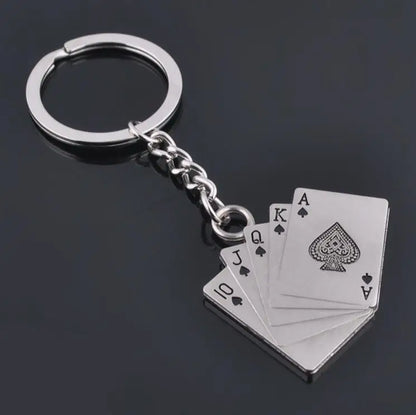 Silver Cards Keychain